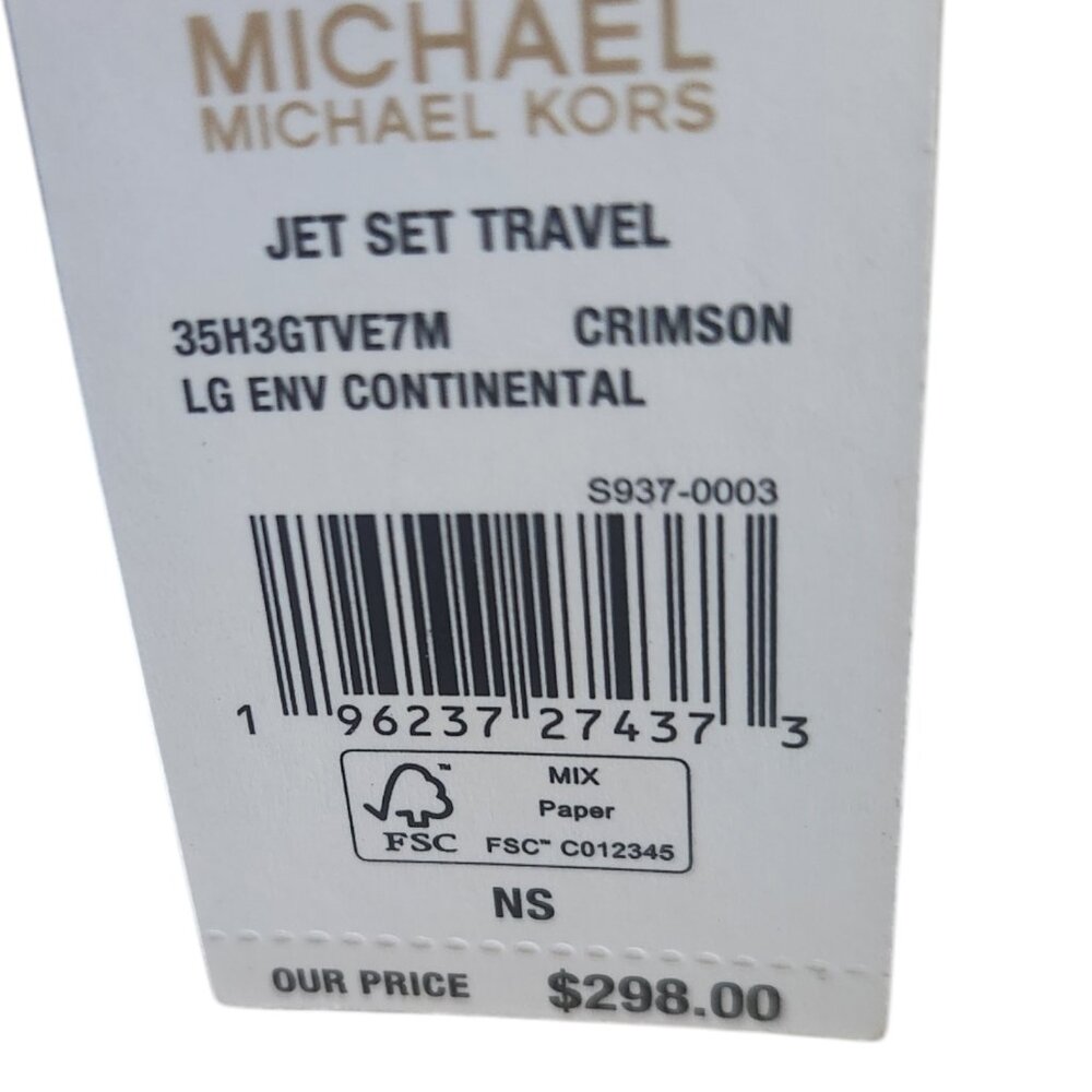 Michael Kors NWT Jet Set Travel Large Envelope Continental - Picture 2 of 7